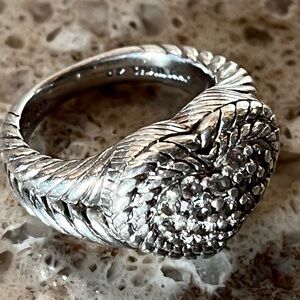 Judith Ripka CZ Heart SS Ring Size 7
